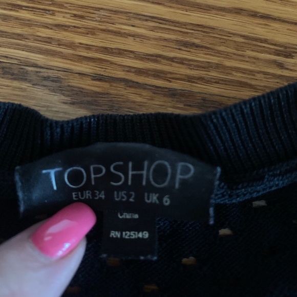 ⚫️Top Shop women’s open design black long sleeve sweater - Picture 6 of 8